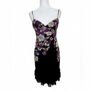 Adrianna Papell vintage y2k Silk beaded dress